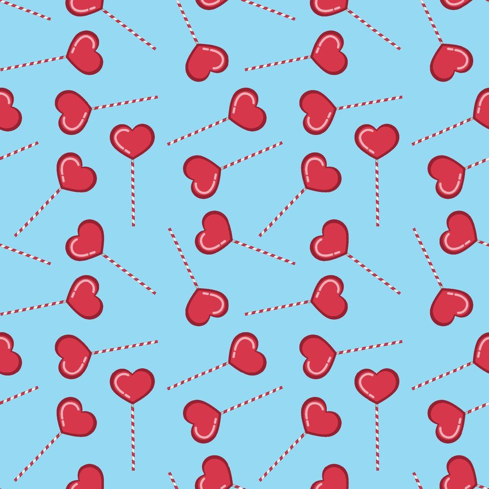 Seamless red heart pattern vector