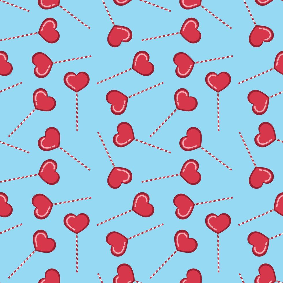 Seamless red heart pattern vector