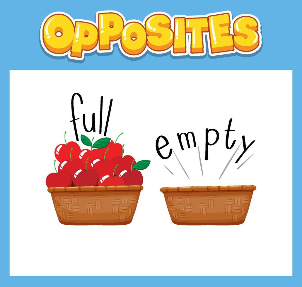 Opposite English words for kids vector