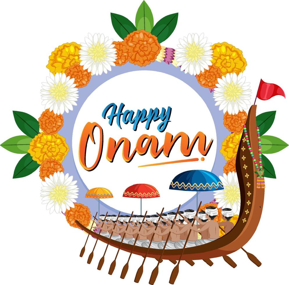 Onam Hindu harvest festival poster vector