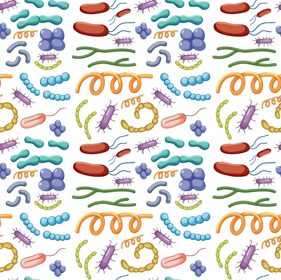 Seamless bacteria and virus icons vector