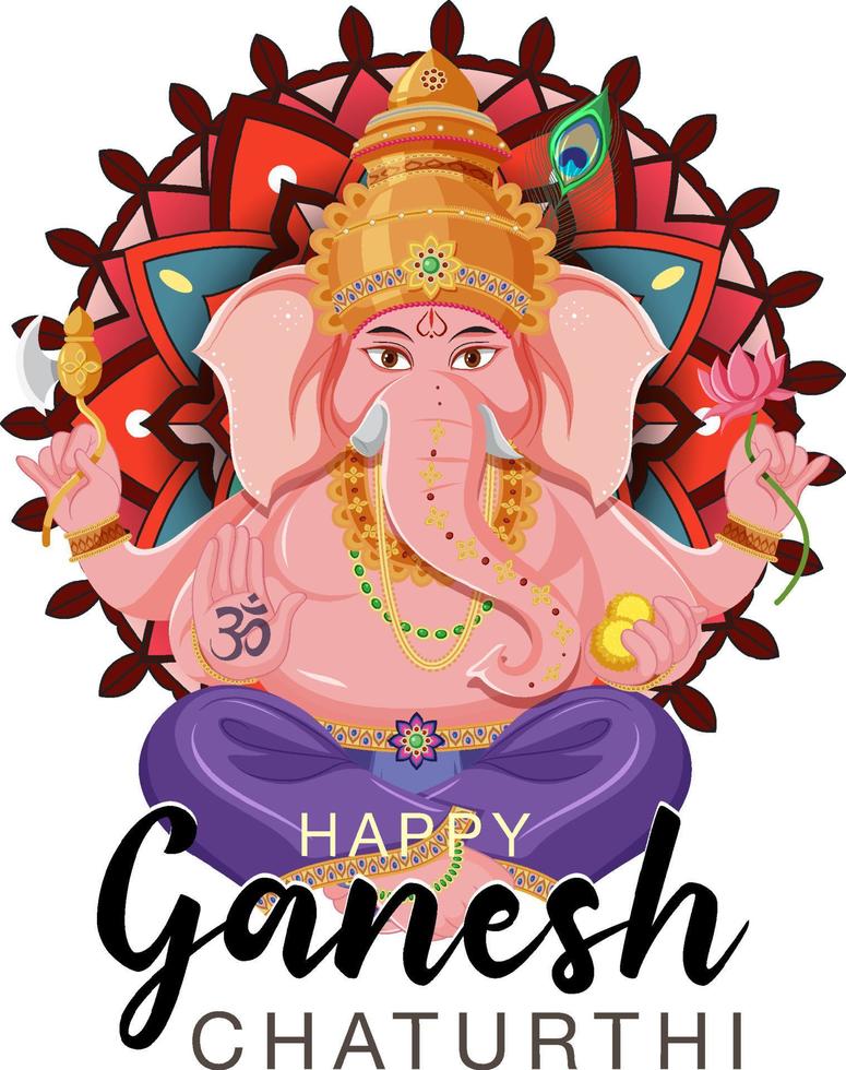 feliz ganesh chaturthi cartel vector