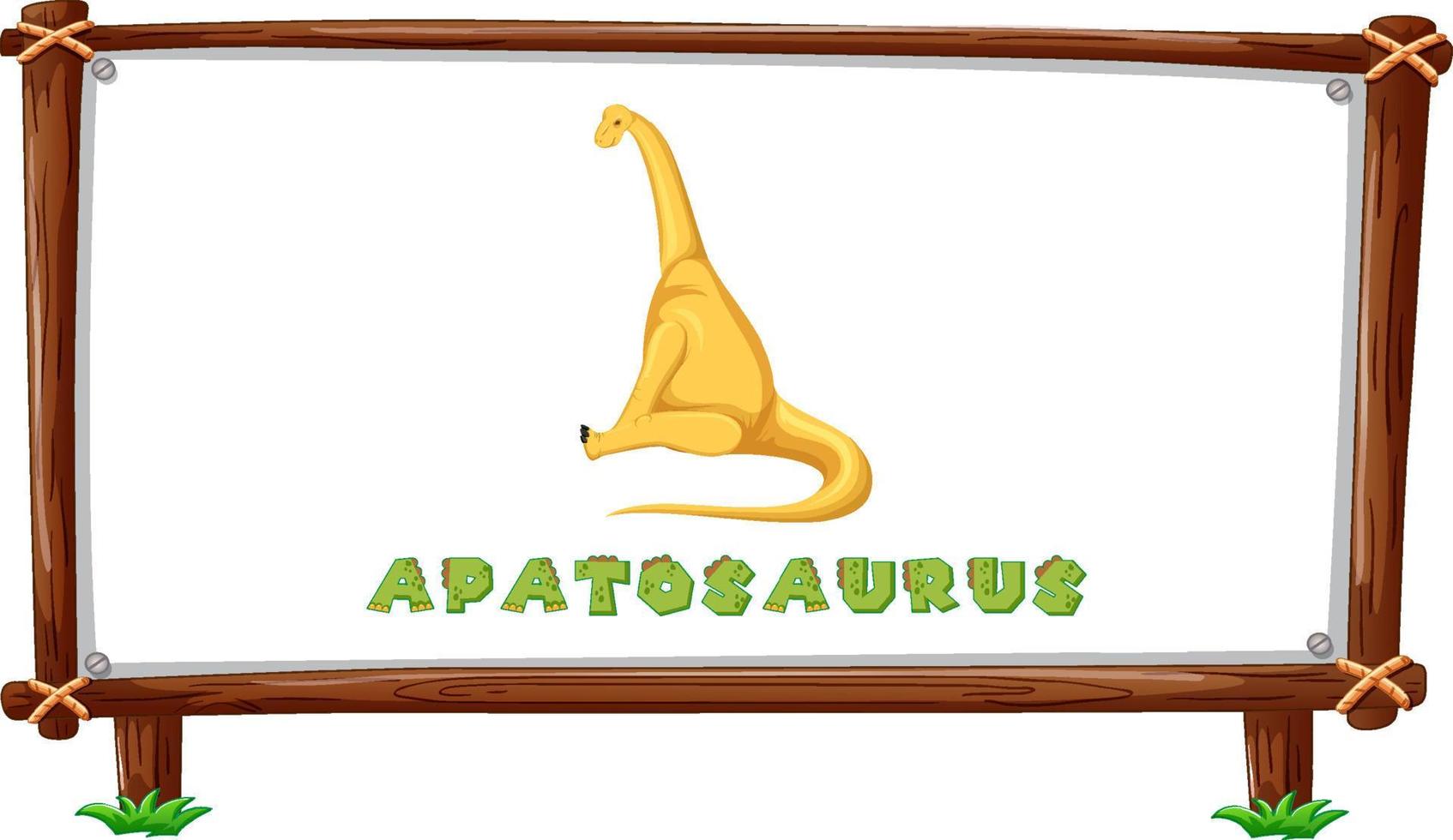 Frame template with dinosaurs and text apatosaurus design inside vector