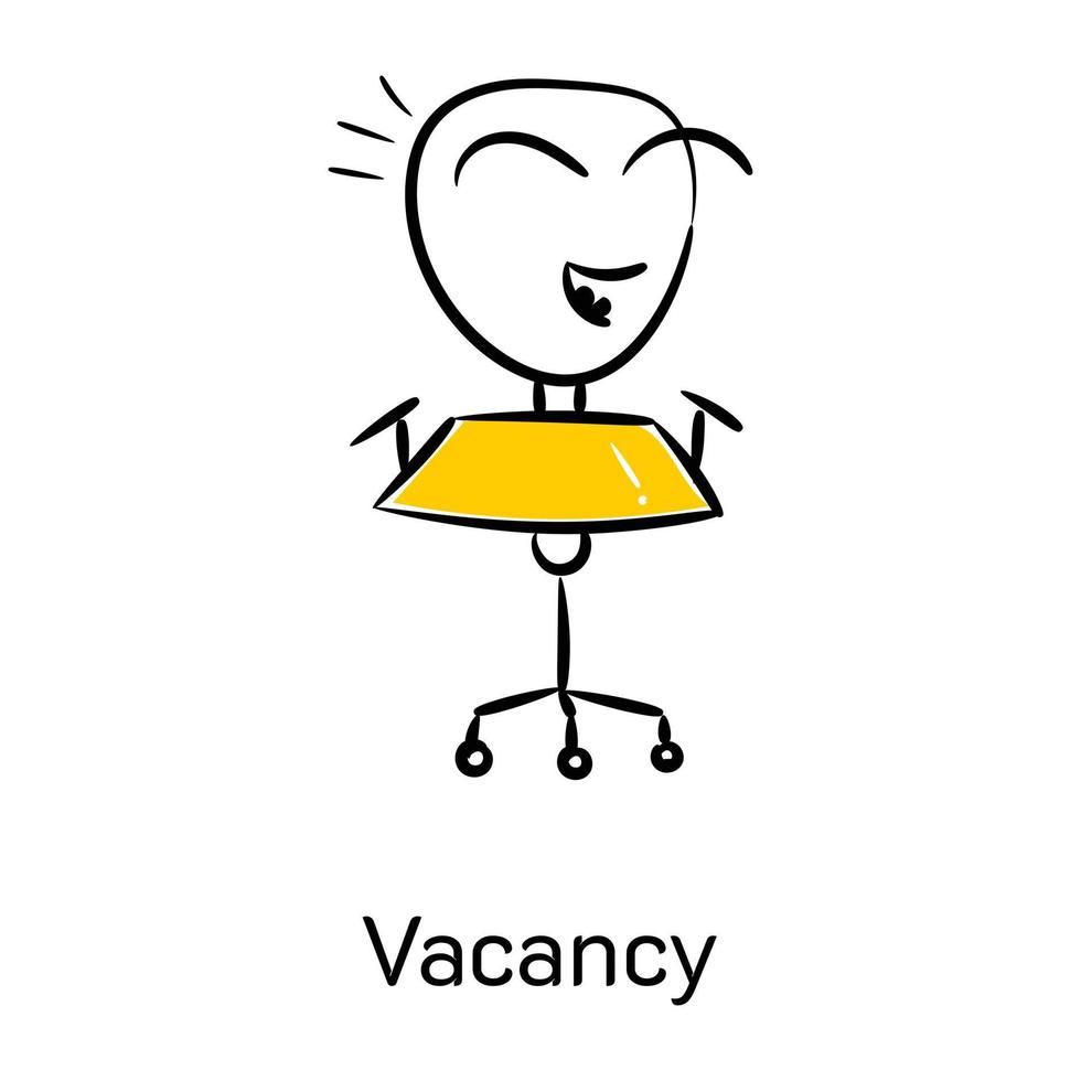 A customizable hand drawn icon of vacancy vector