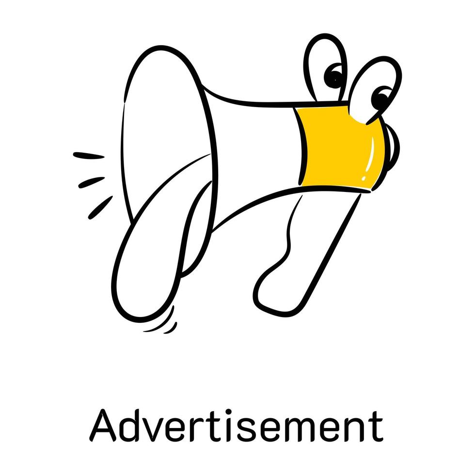 Check this hand drawn icon of advertisement vector