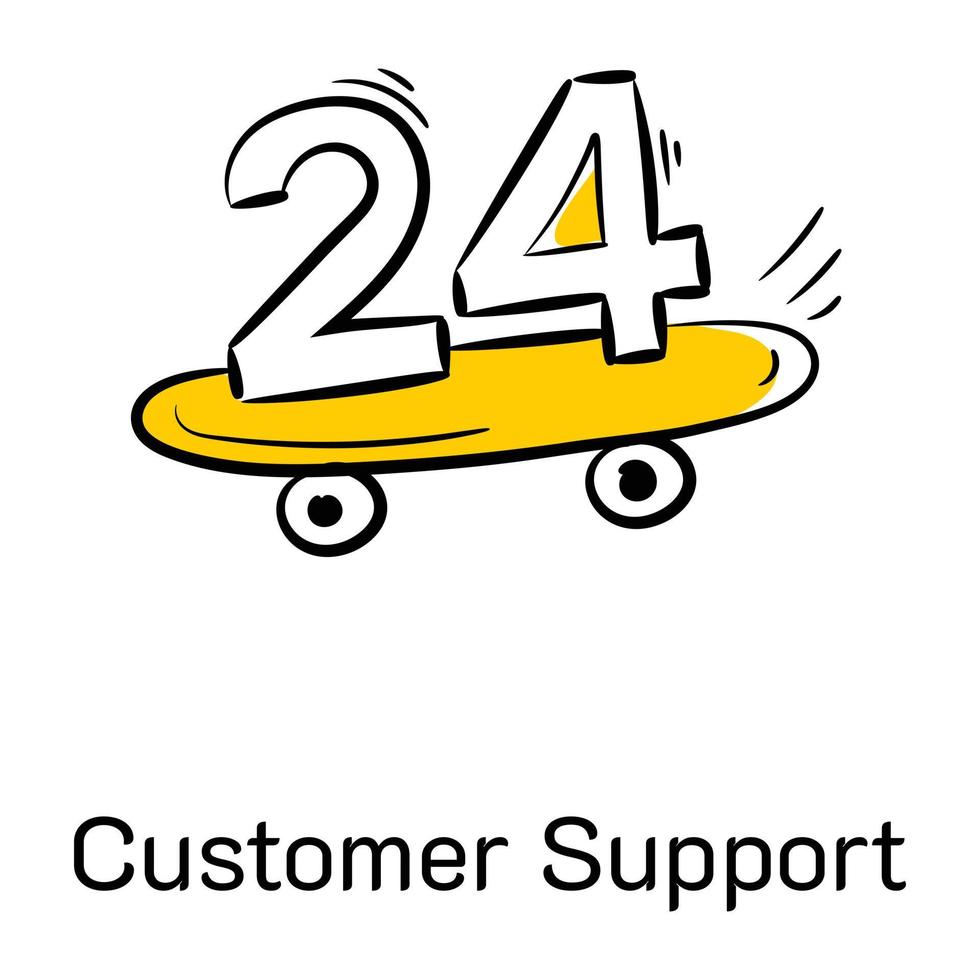 An icon of customer support designed in doodle style vector