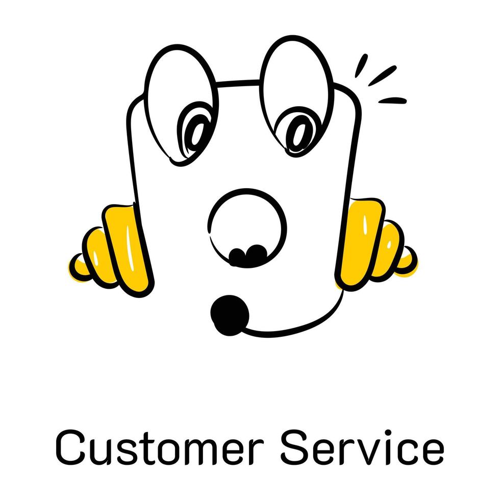 Hand drawn icon of customer service with scalability vector