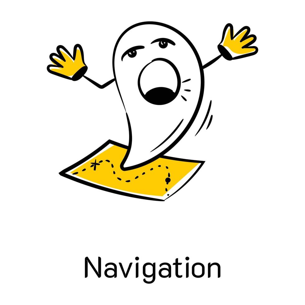 Check this cute hand drawn icon of navigation vector