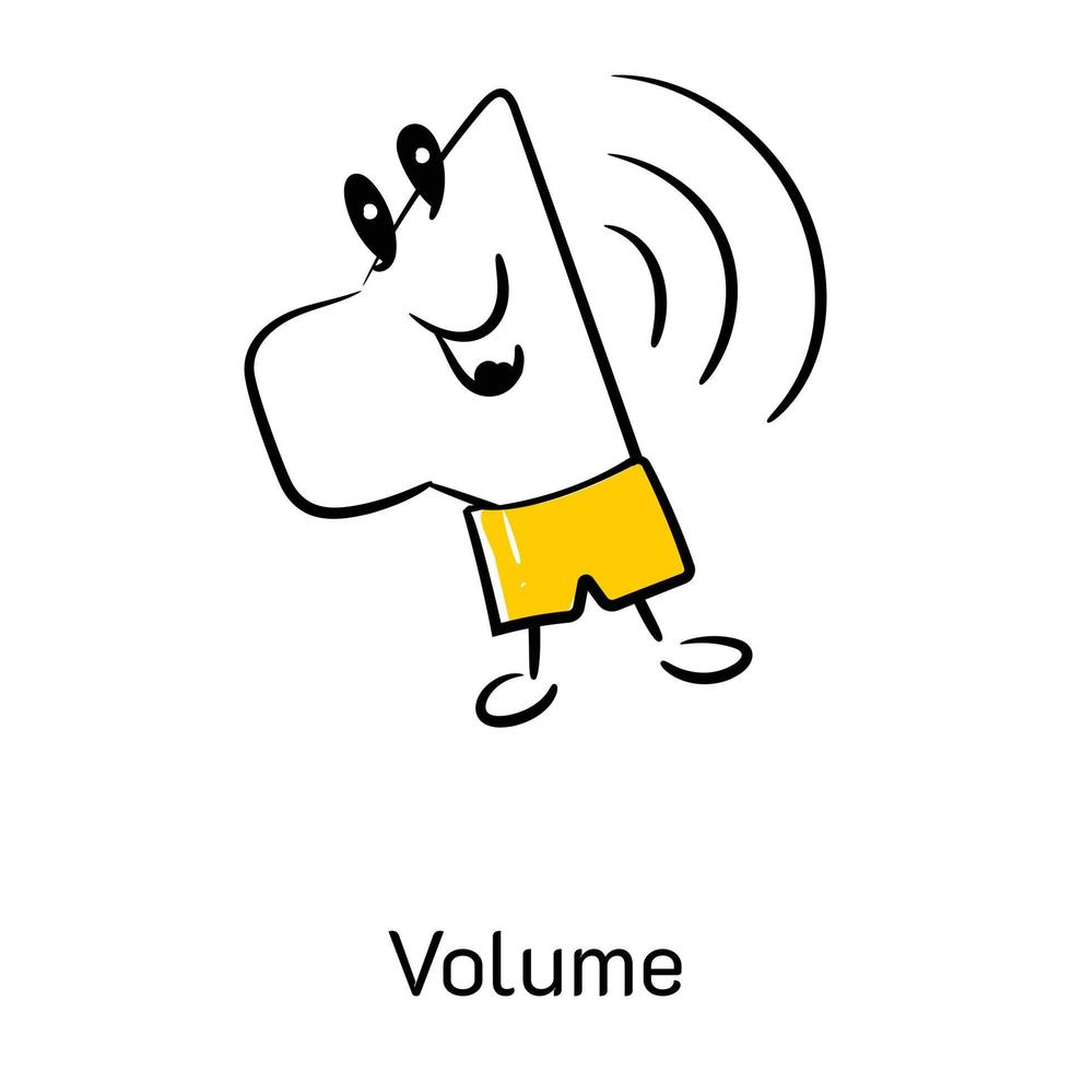 A skillfully crafted hand drawn icon of volume vector