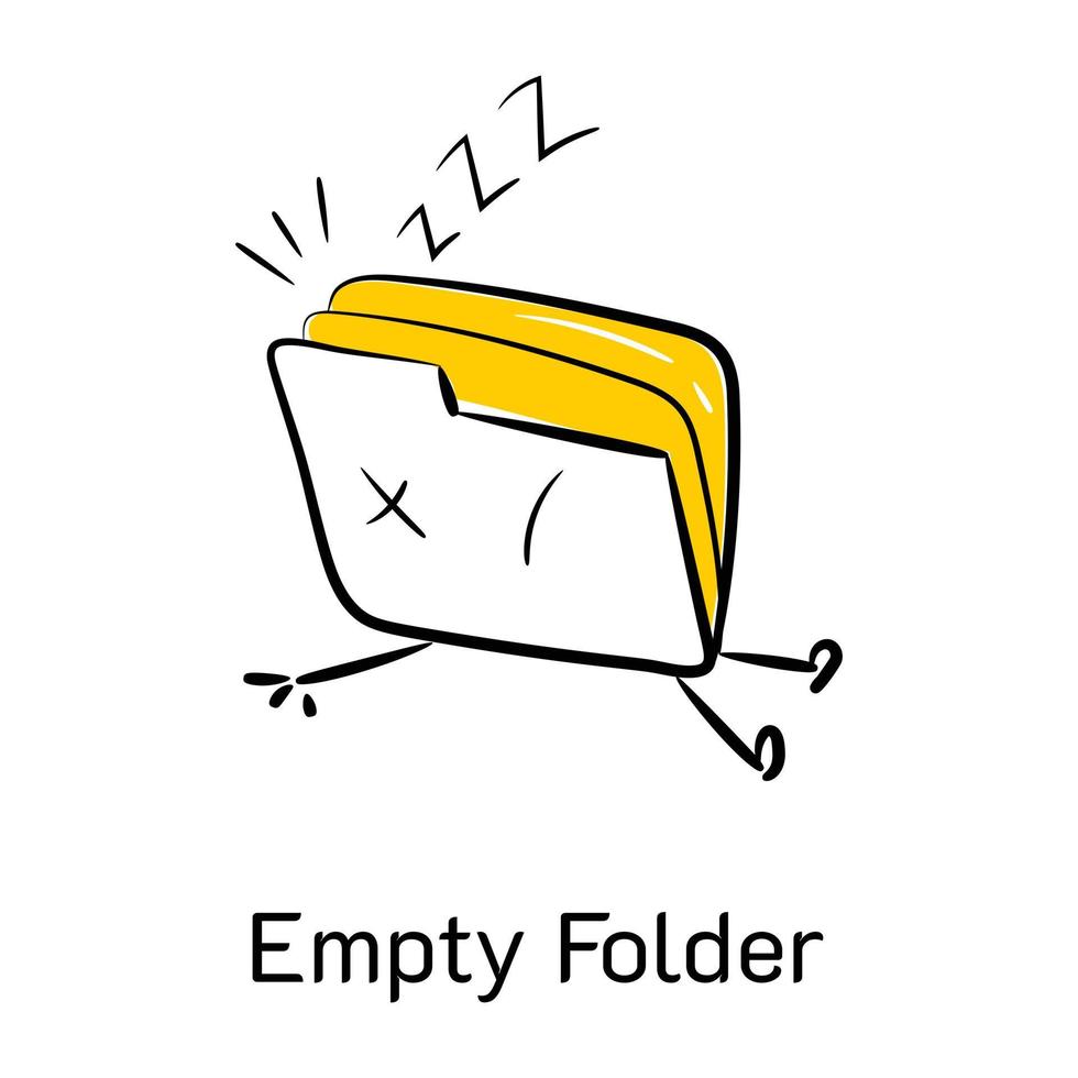 Empty folder hand drawn icon with scalability vector