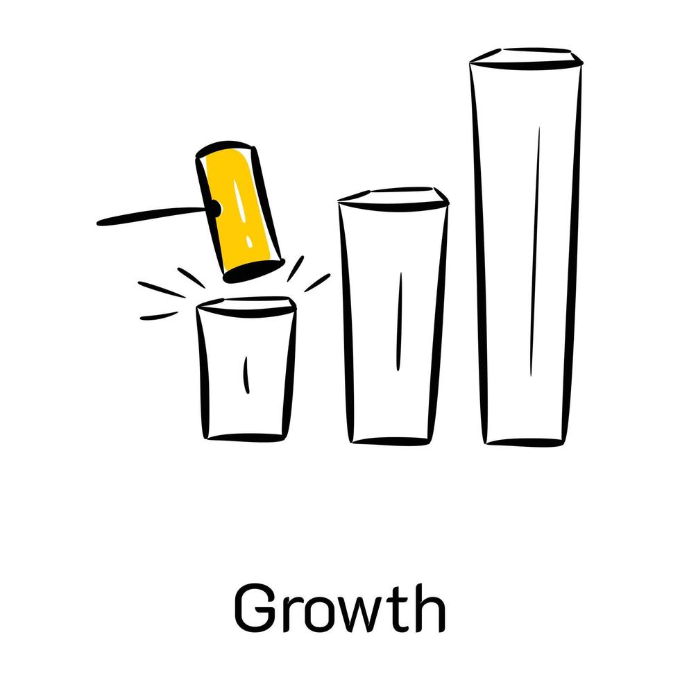 Premium hand drawn icon of growth vector