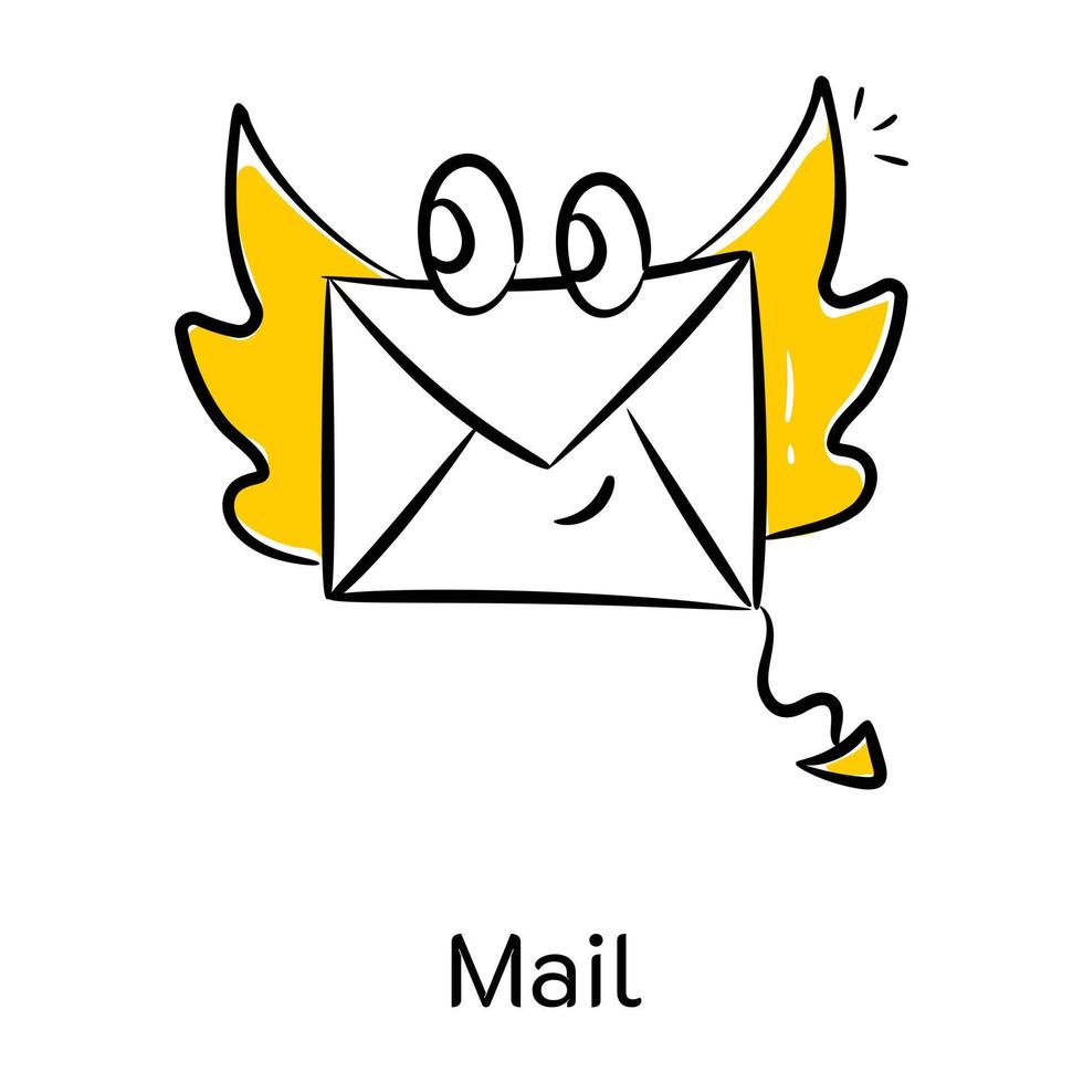 A handy doodle icon vector of mail