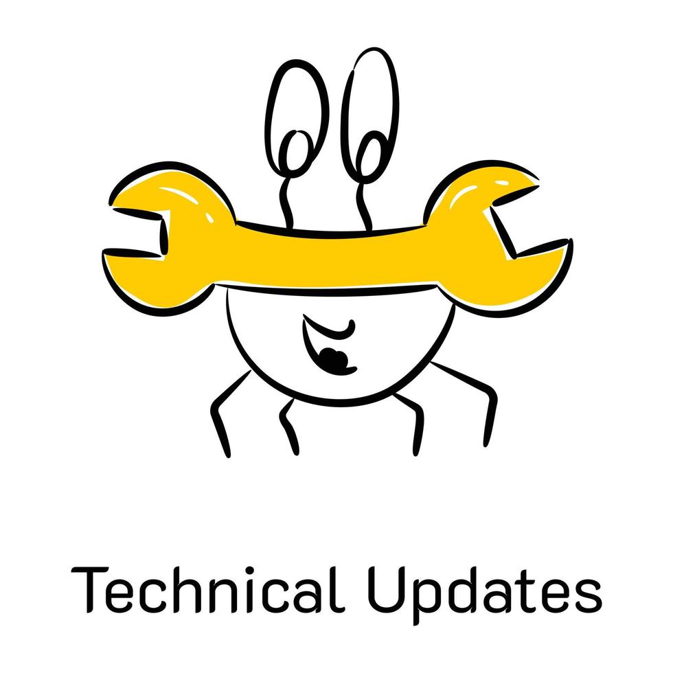 descargar icono dibujado a mano de actualizaciones técnicas vector