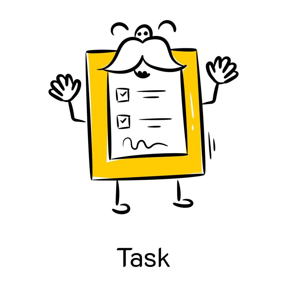 Customizable hand drawn icon of task available for premium use vector