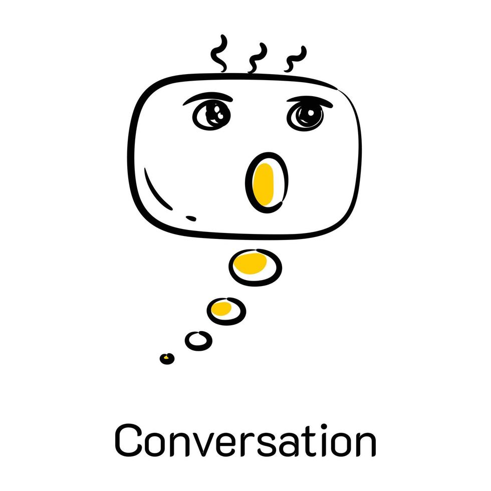 Grab this amazing hand drawn icon of conversation vector