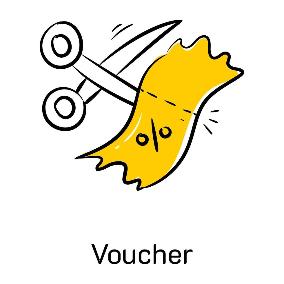 Hand drawn icon of voucher is now available for premium use vector