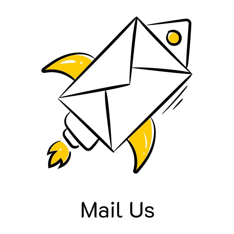 Premium hand drawn icon of mail us is up for use vector