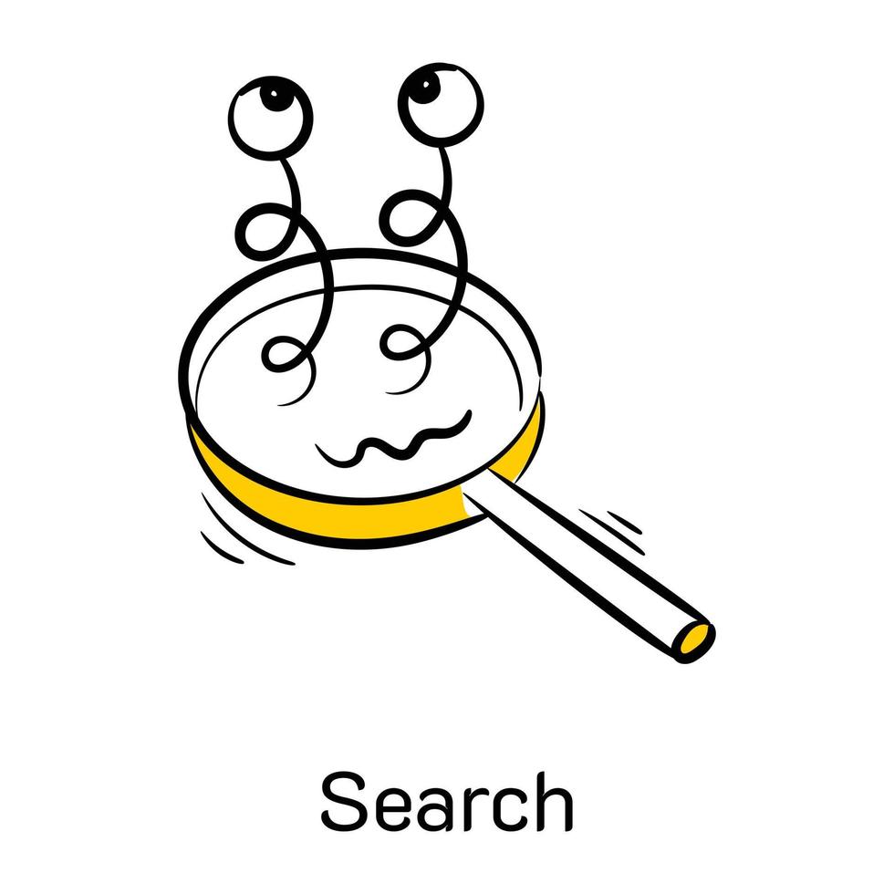icono de búsqueda dibujado a mano fácil de usar vector