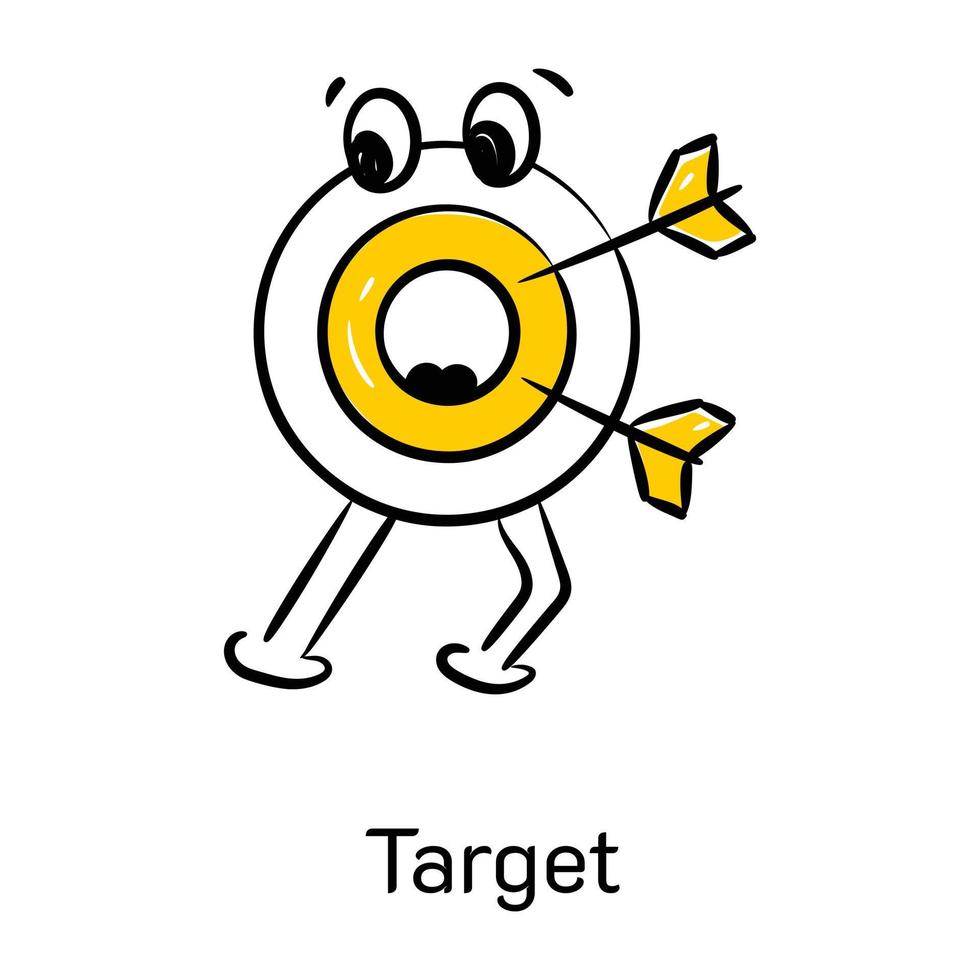 Get this amazing doodle icon of target vector