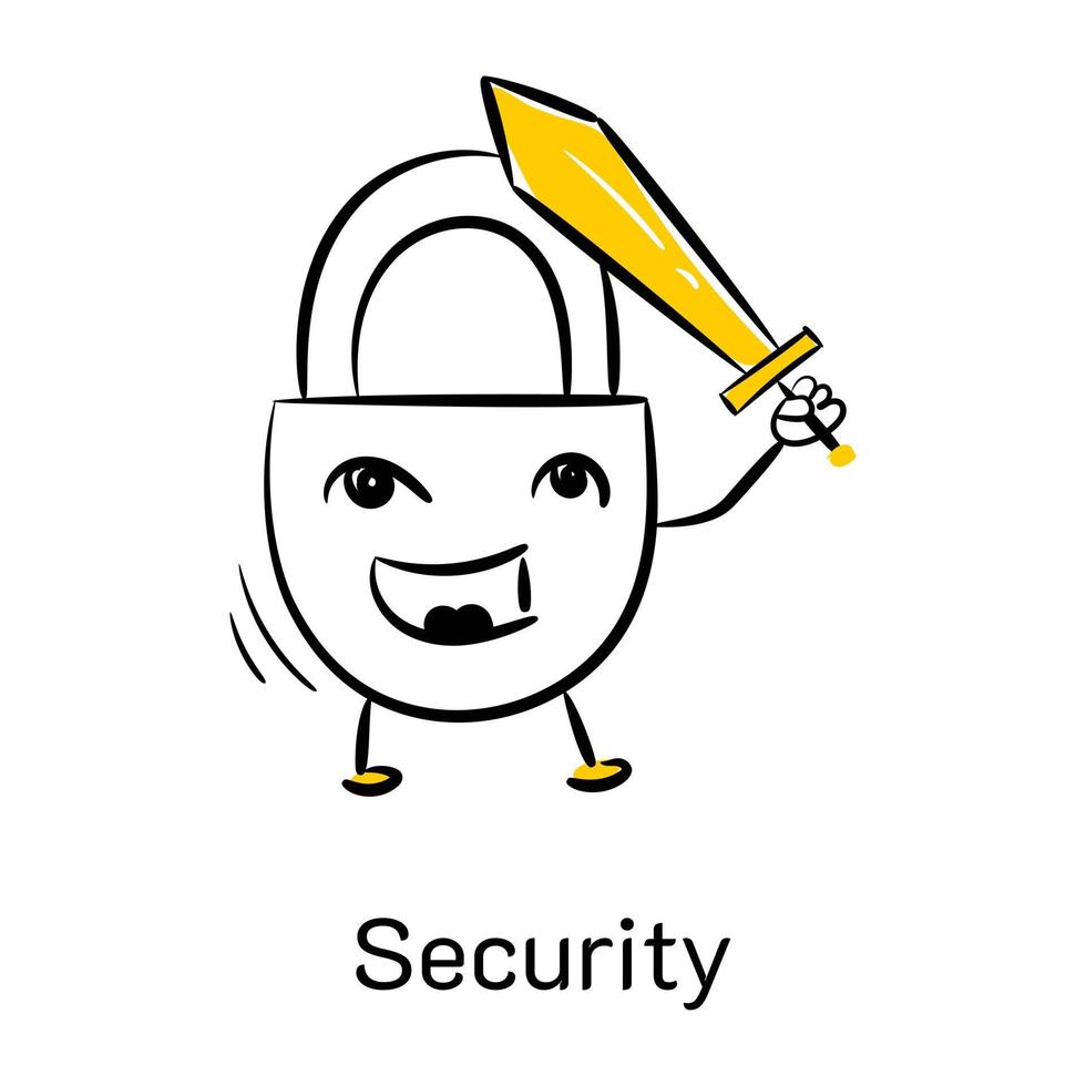 Grab this amazing hand drawn icon of security vector