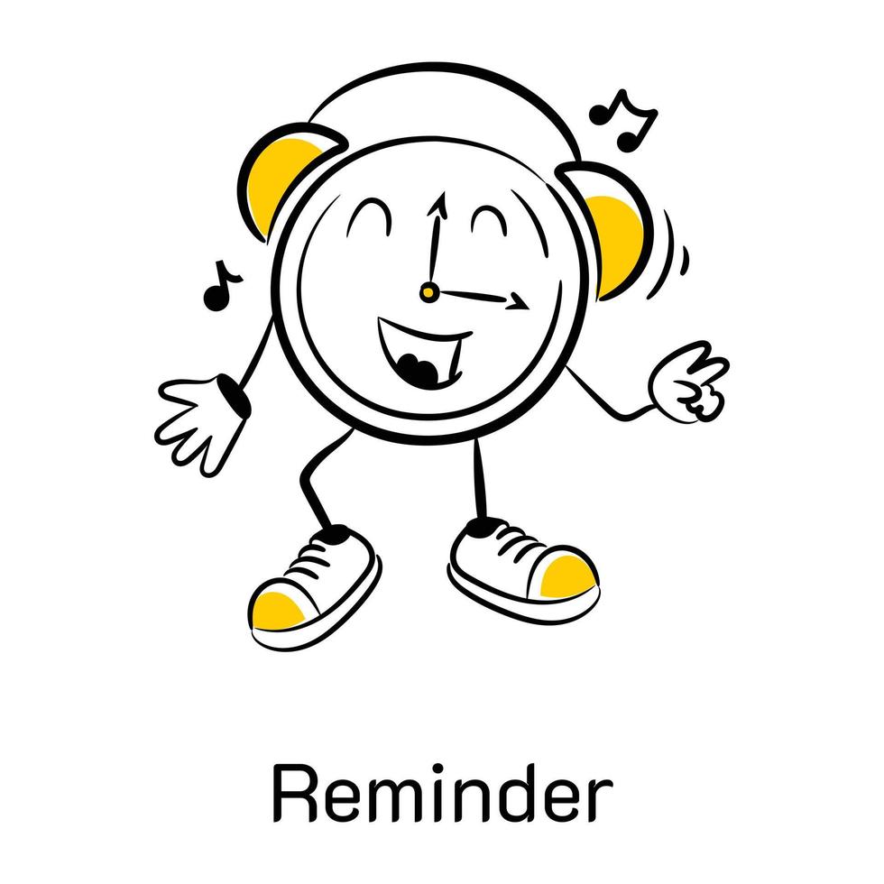 Creatively designed doodle icon of reminder vector