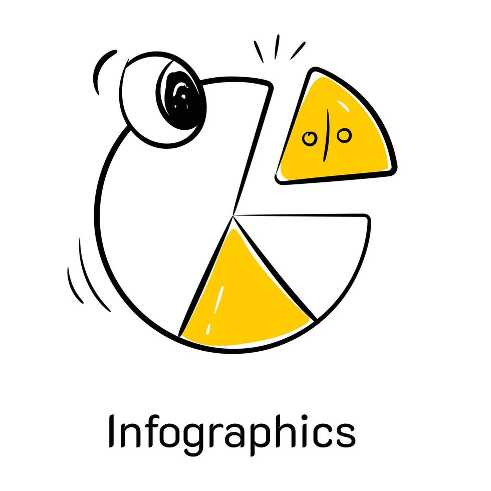 un icono dibujado a mano editable de infografía vector