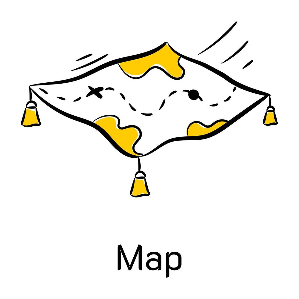Get your hands on this skillfully crafted hand drawn icon of map vector