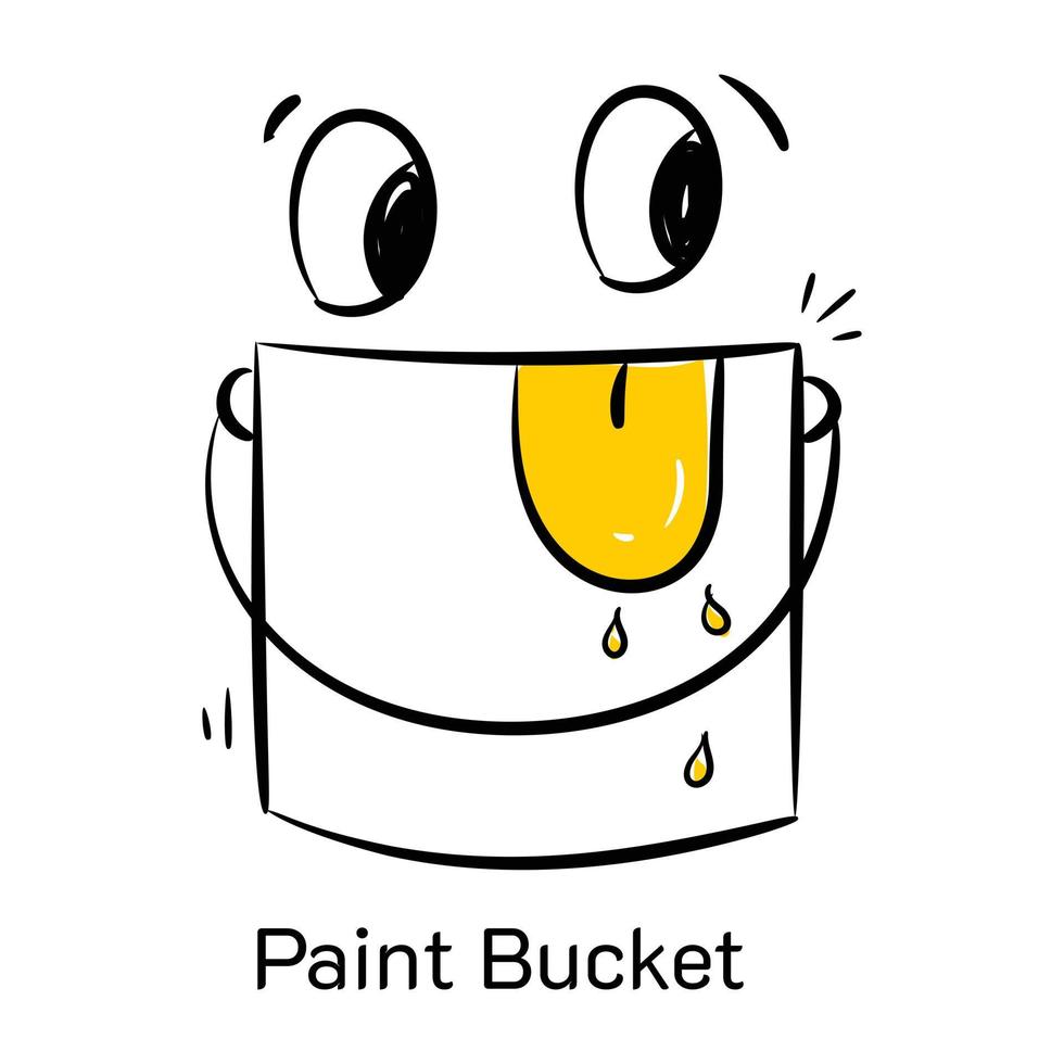 A handy doodle icon of paint bucket vector