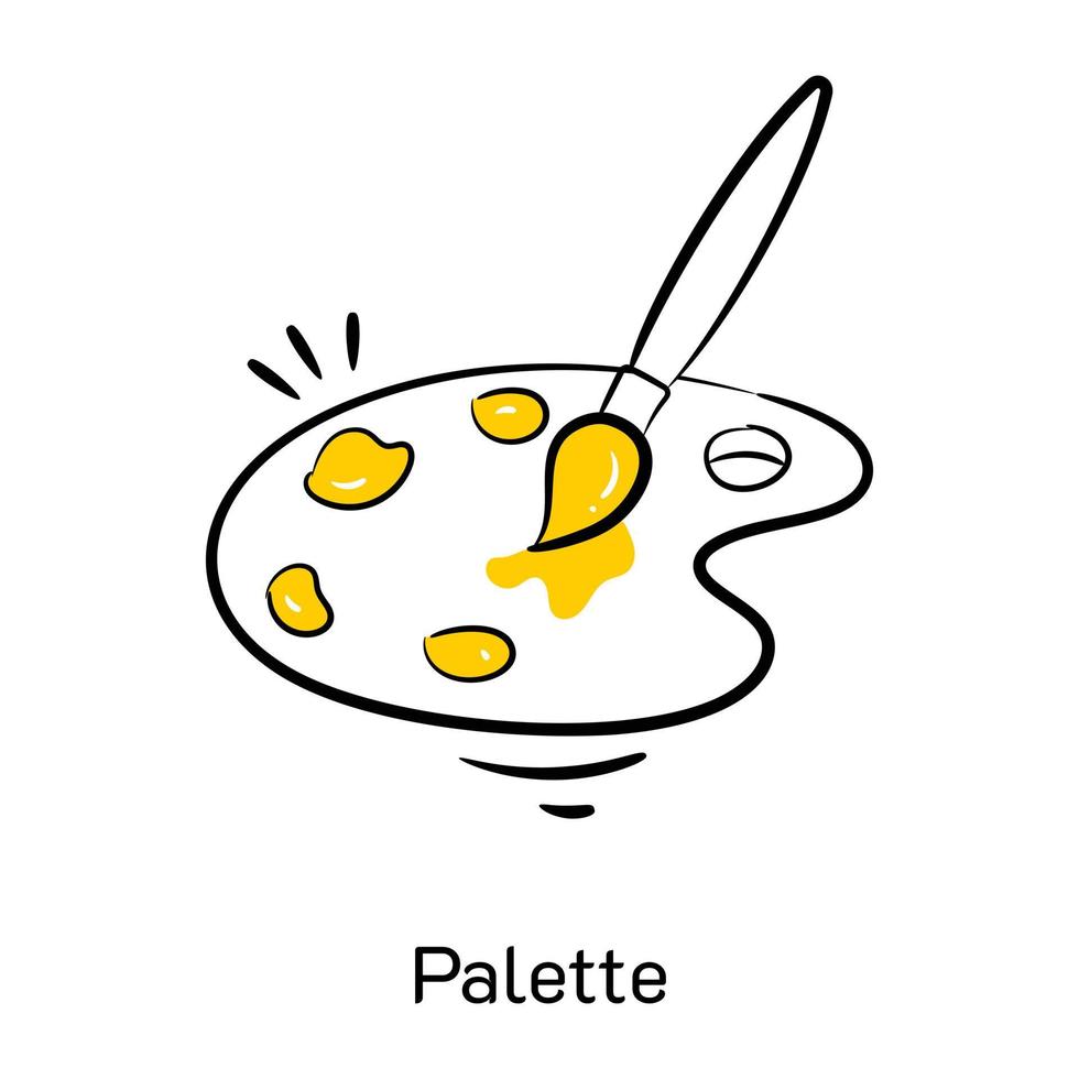 Palette hand drawn icon in vector format