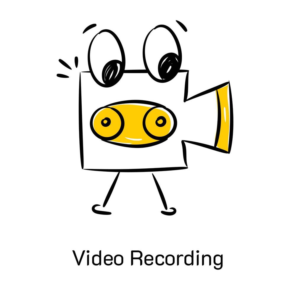 A well-designed sketchy icon of video recording vector