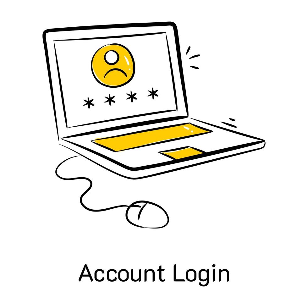 An icon of account login in hand drawn style vector