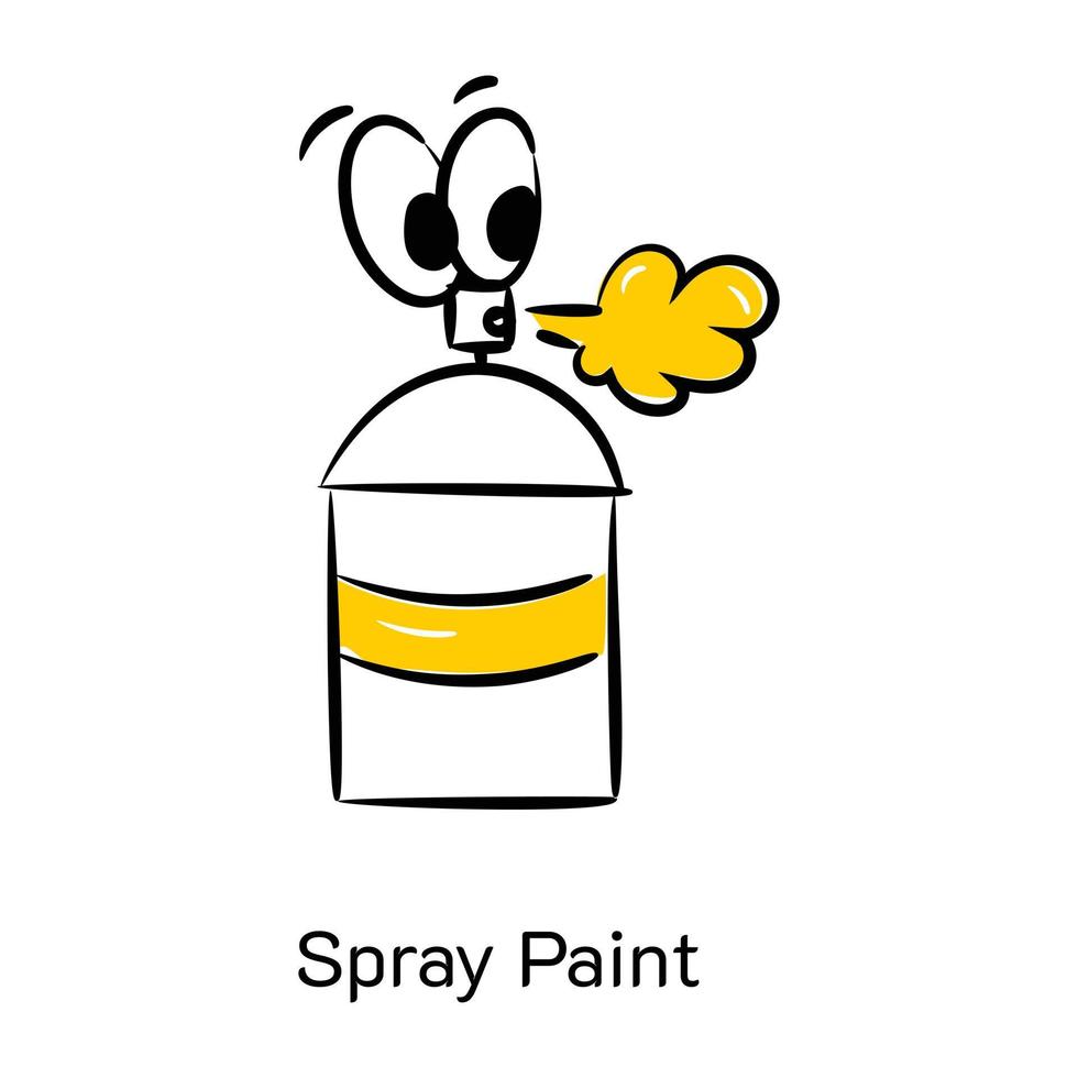 icono dibujado a mano fácil de usar de pintura en aerosol vector