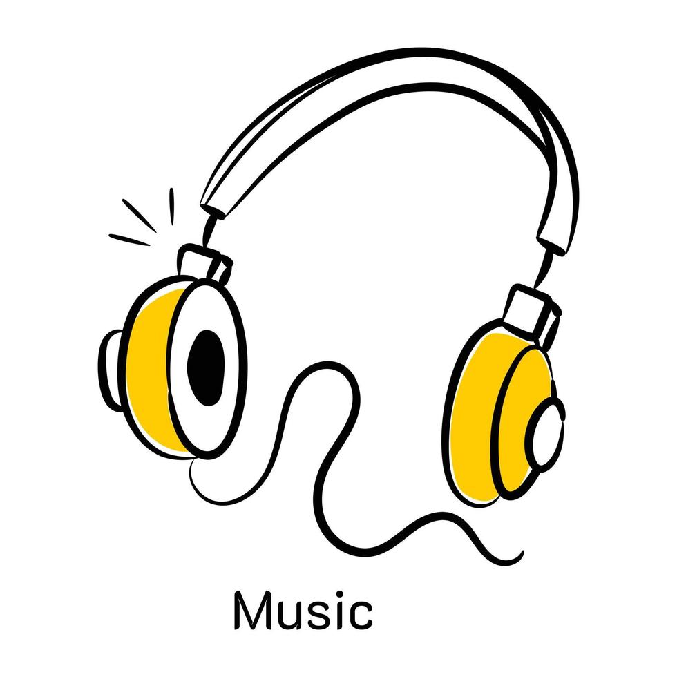 A visually appealing hand drawn icon of music vector