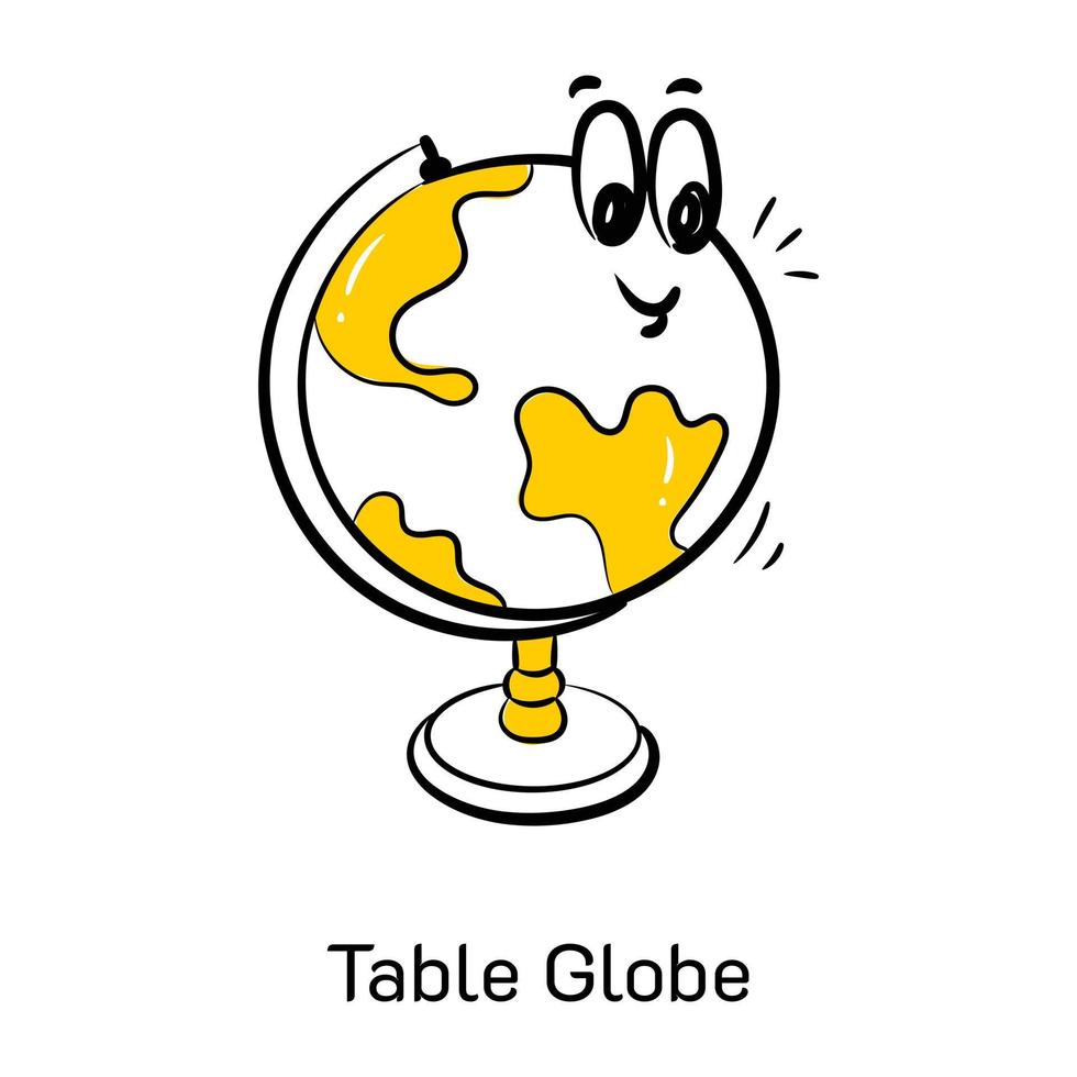 Catch a sight of this cute table globe icon, sketchy style vector