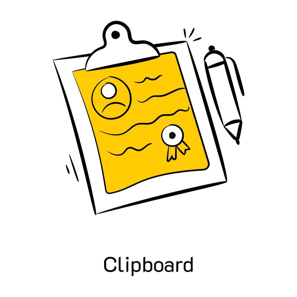 Hand drawn icon of clipboard is now available for premium download vector