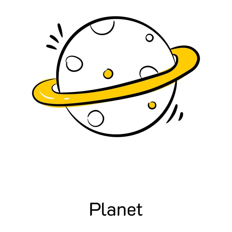 A well-designed doodle icon of planet vector