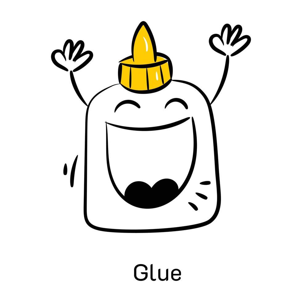 Grab this amazing hand drawn icon of glue vector