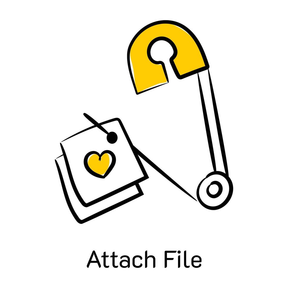 Attach file hand drawn icon is ready for premium use vector