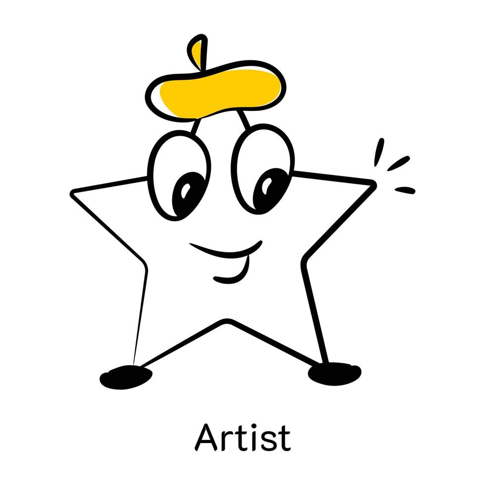 An eye catchy hand drawn icon of artist vector