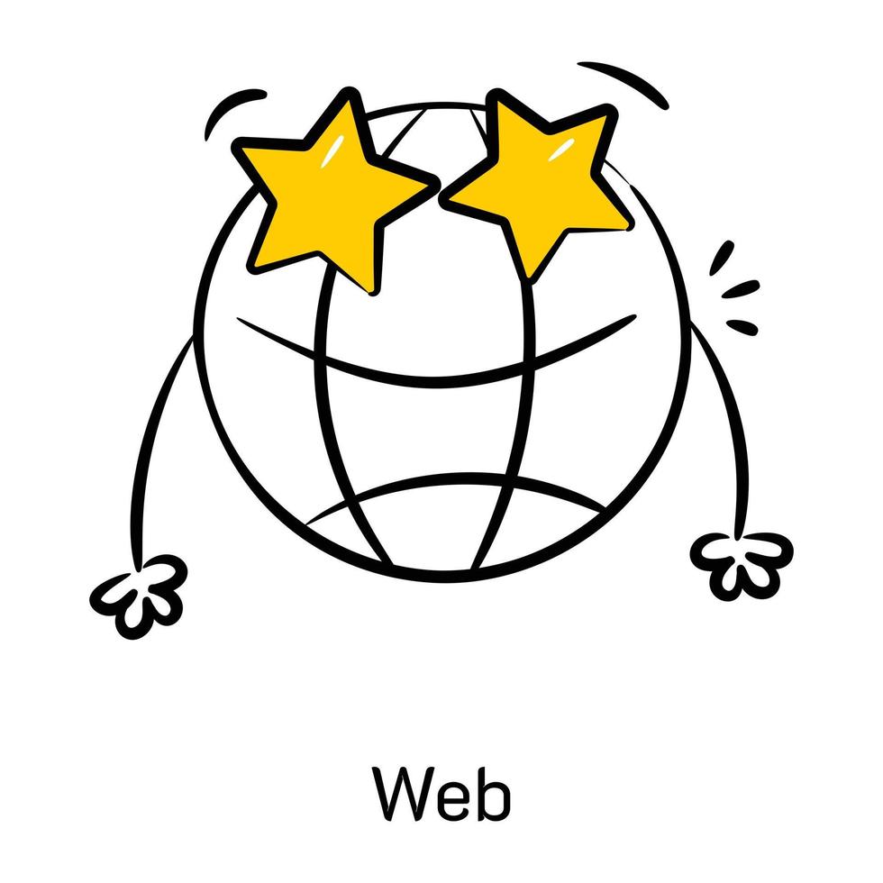 Hand drawn icon of web designed in vector format