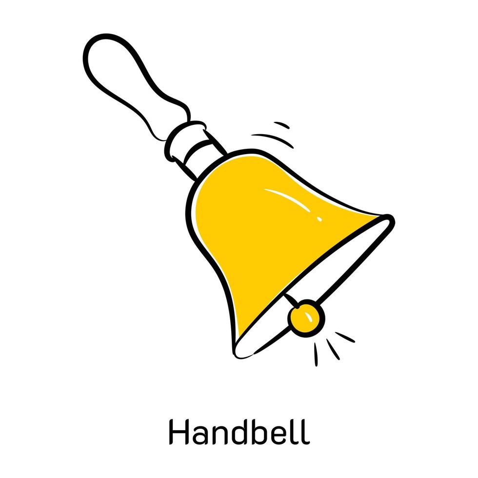 Modern hand drawn icon of handbell vector