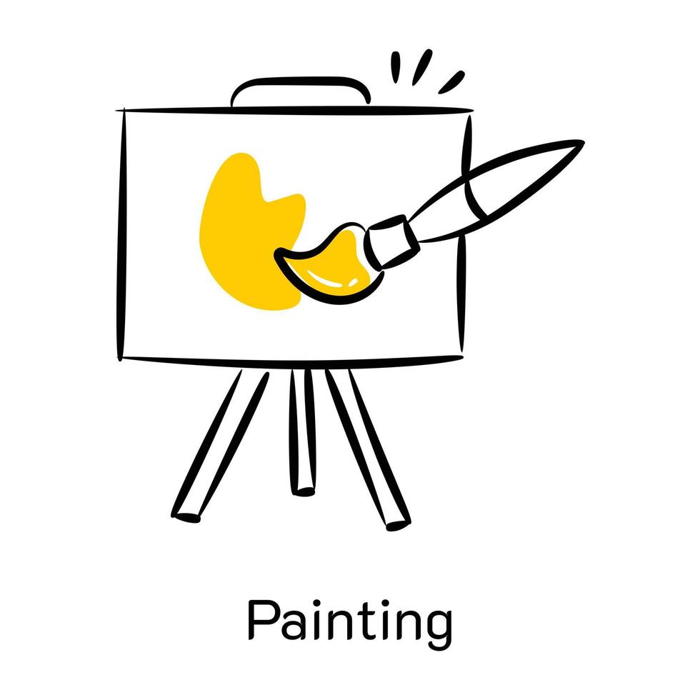 A customizable hand drawn icon of painting vector