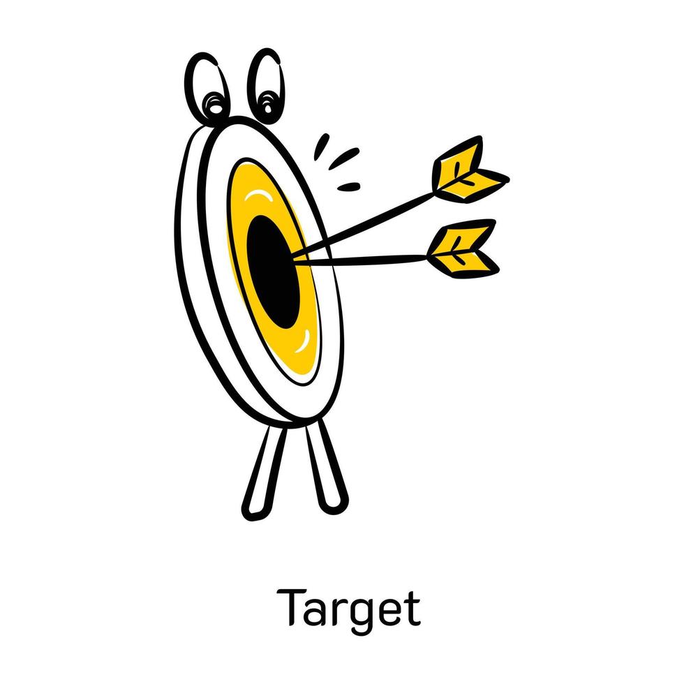 Get this amazing doodle icon of target vector