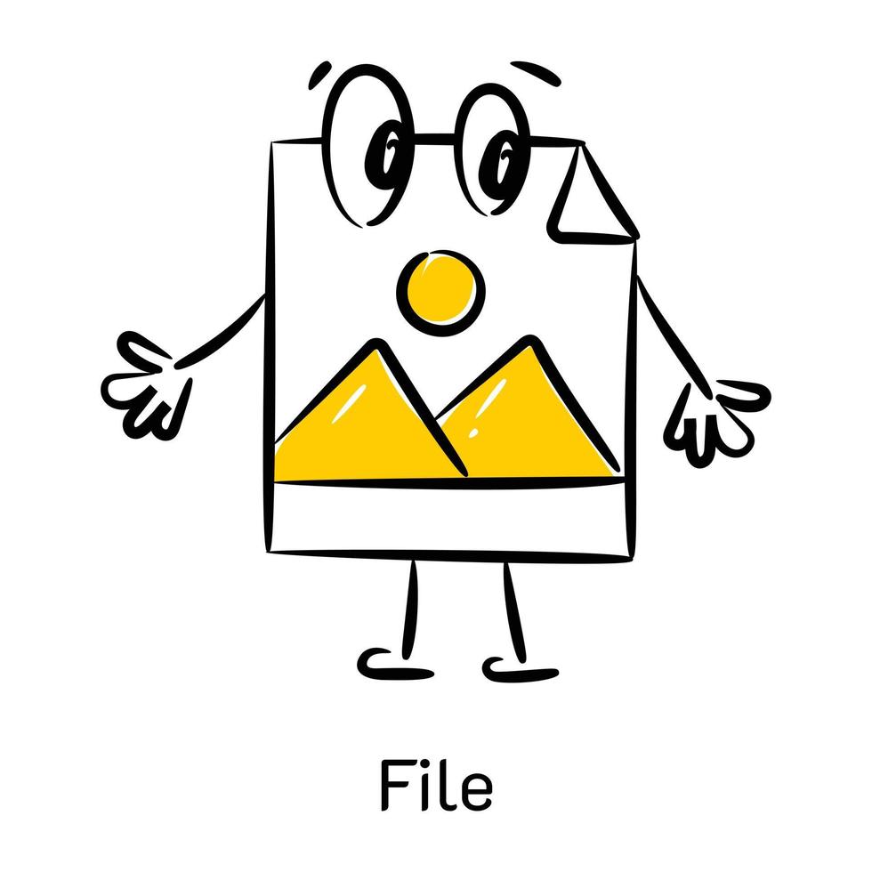 Beautifully crafted hand drawn icon of file vector