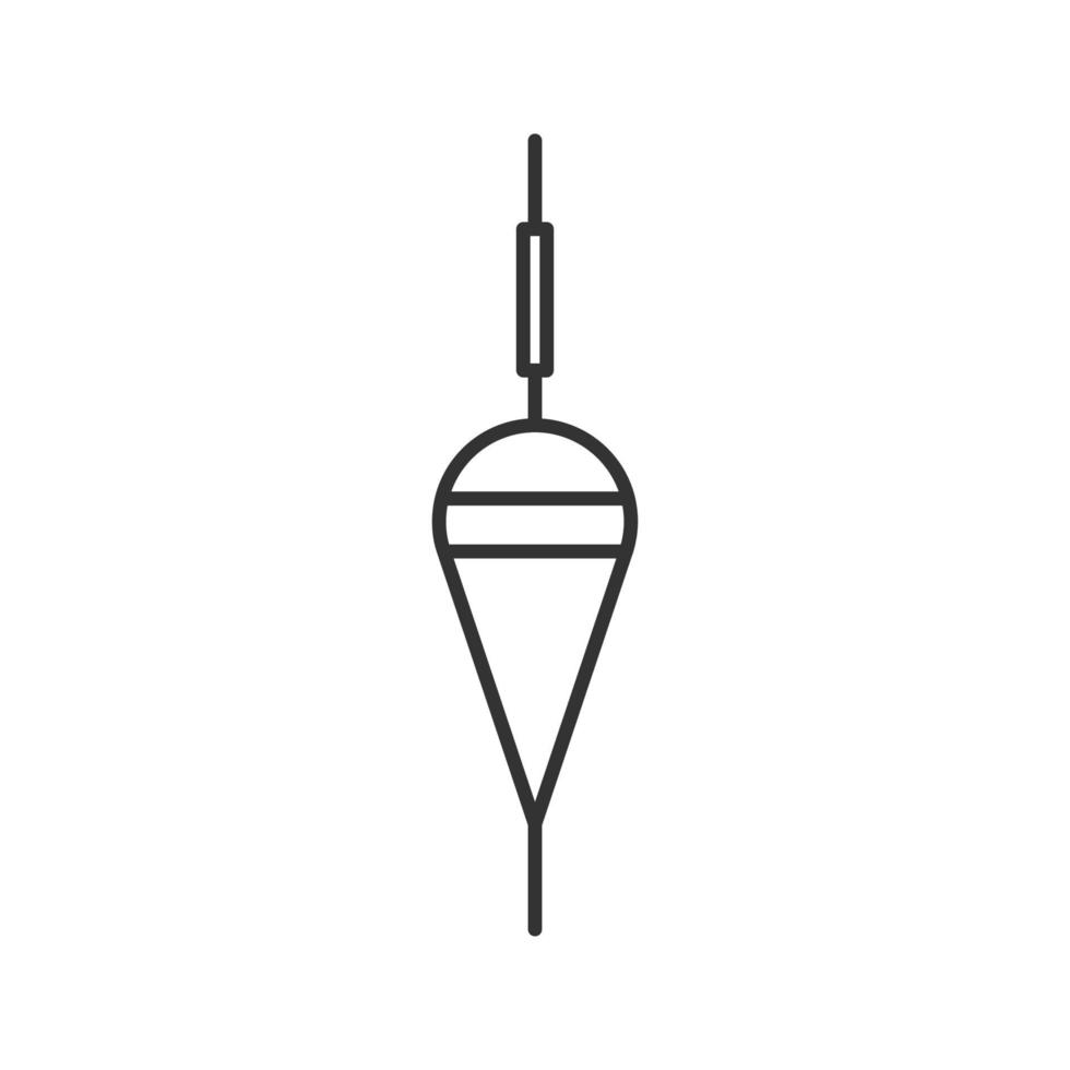 Fishing float linear icon. Thin line illustration. Bobber. Angling equipment. Contour symbol. Vector isolated outline drawing