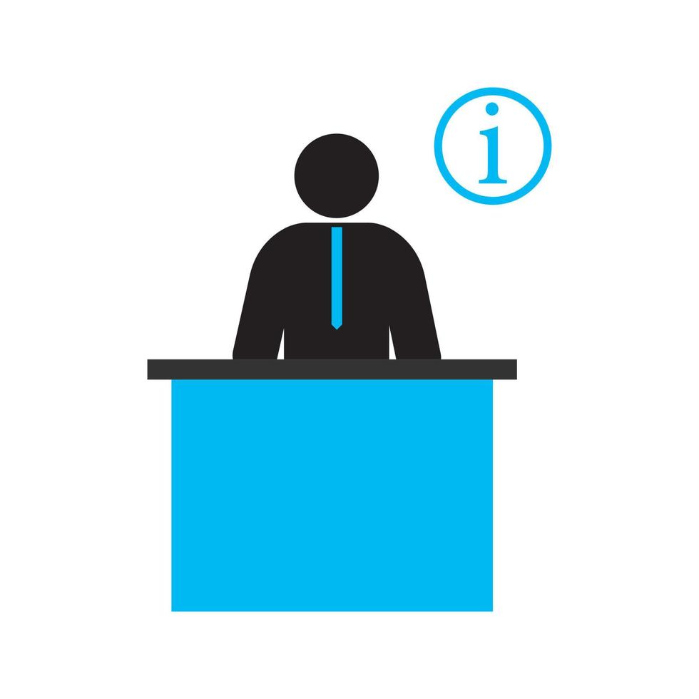 Information center silhouette icon. Administrator. Support. Isolated vector illustration