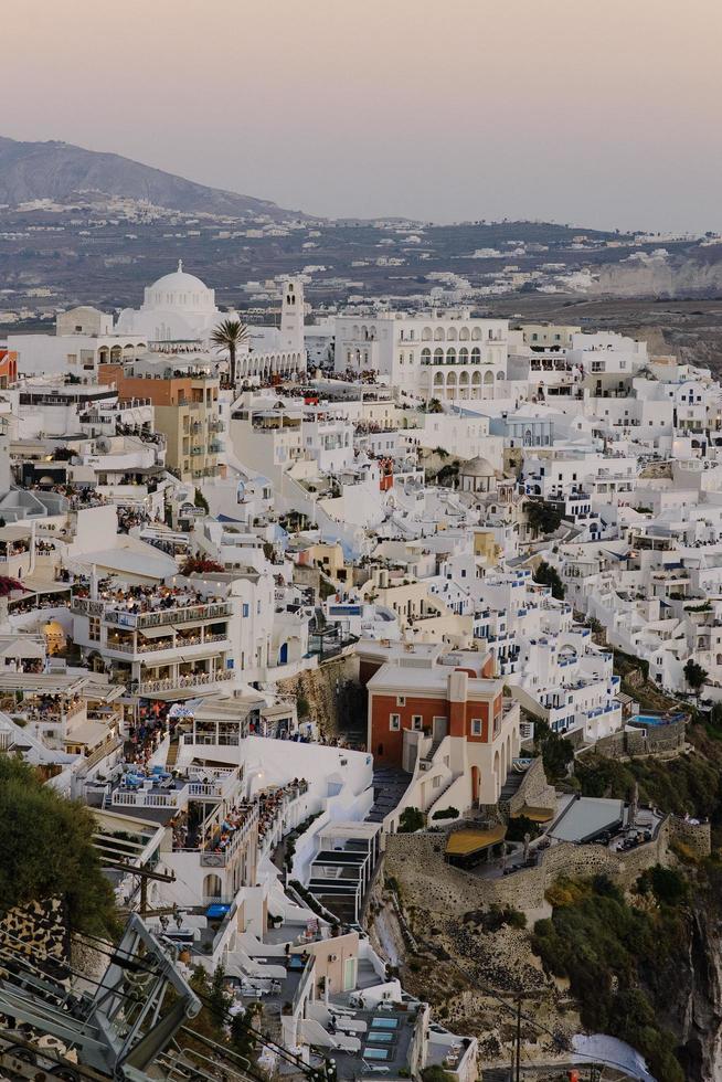 The architecture of the city of Thira on the island of Santorini in Greece. 07.15.2019 photo