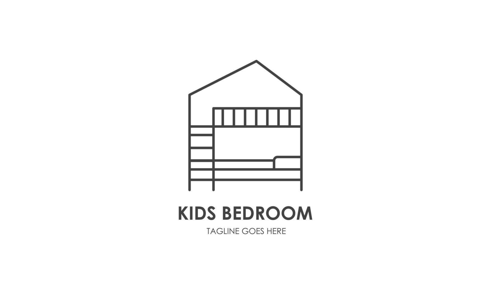 icono lineal de muebles de habitación para bebés y niños vector