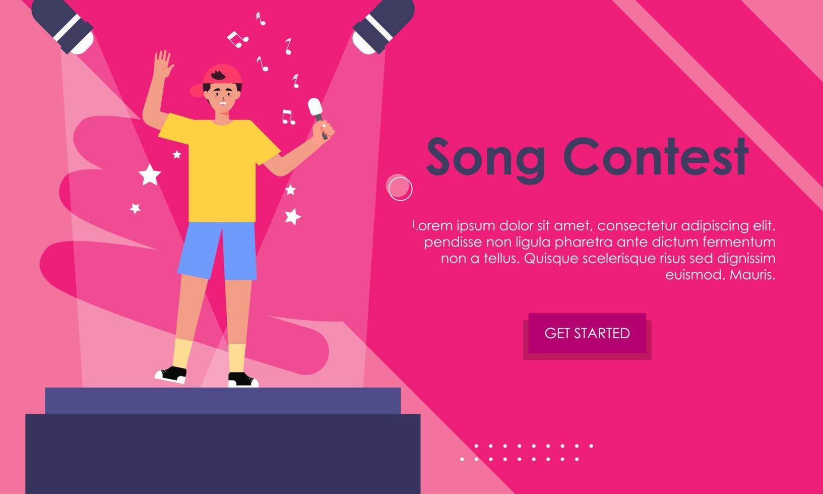 Song contest on stage illustration concept vector