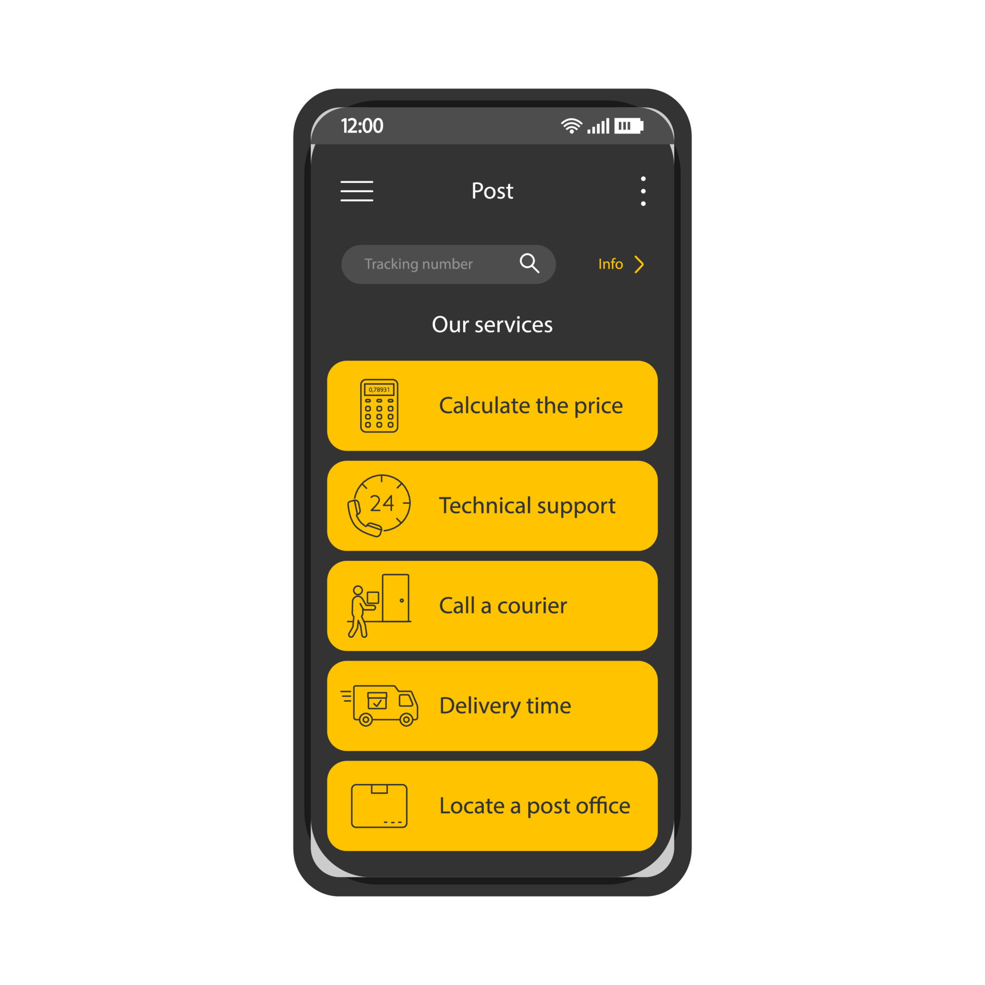 Parcel Delivery Tracking App Smartphone Interface Vector Template 